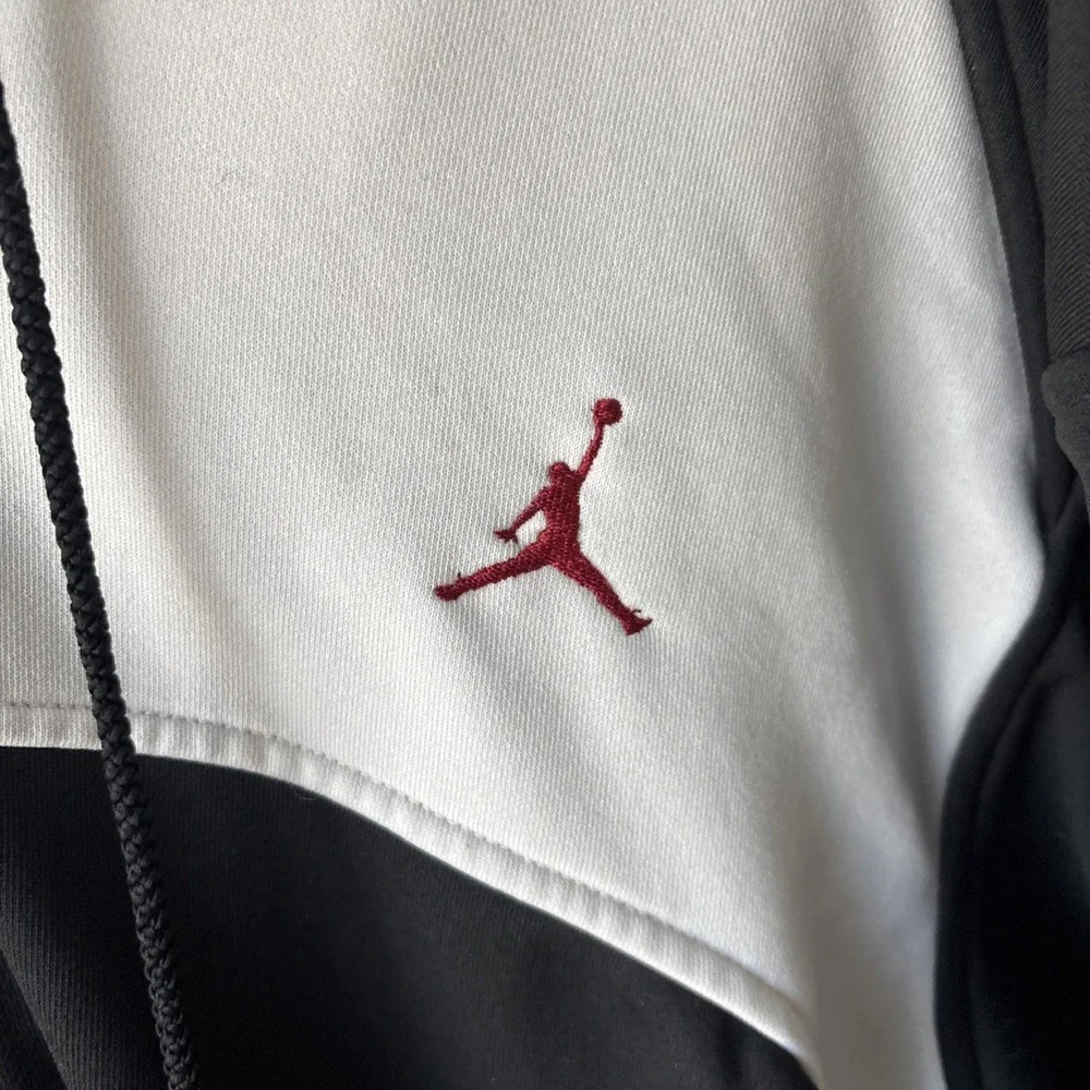 Jordan Men's Two-Tone Black and White Zip Up‎ Hoodie Men's Medium